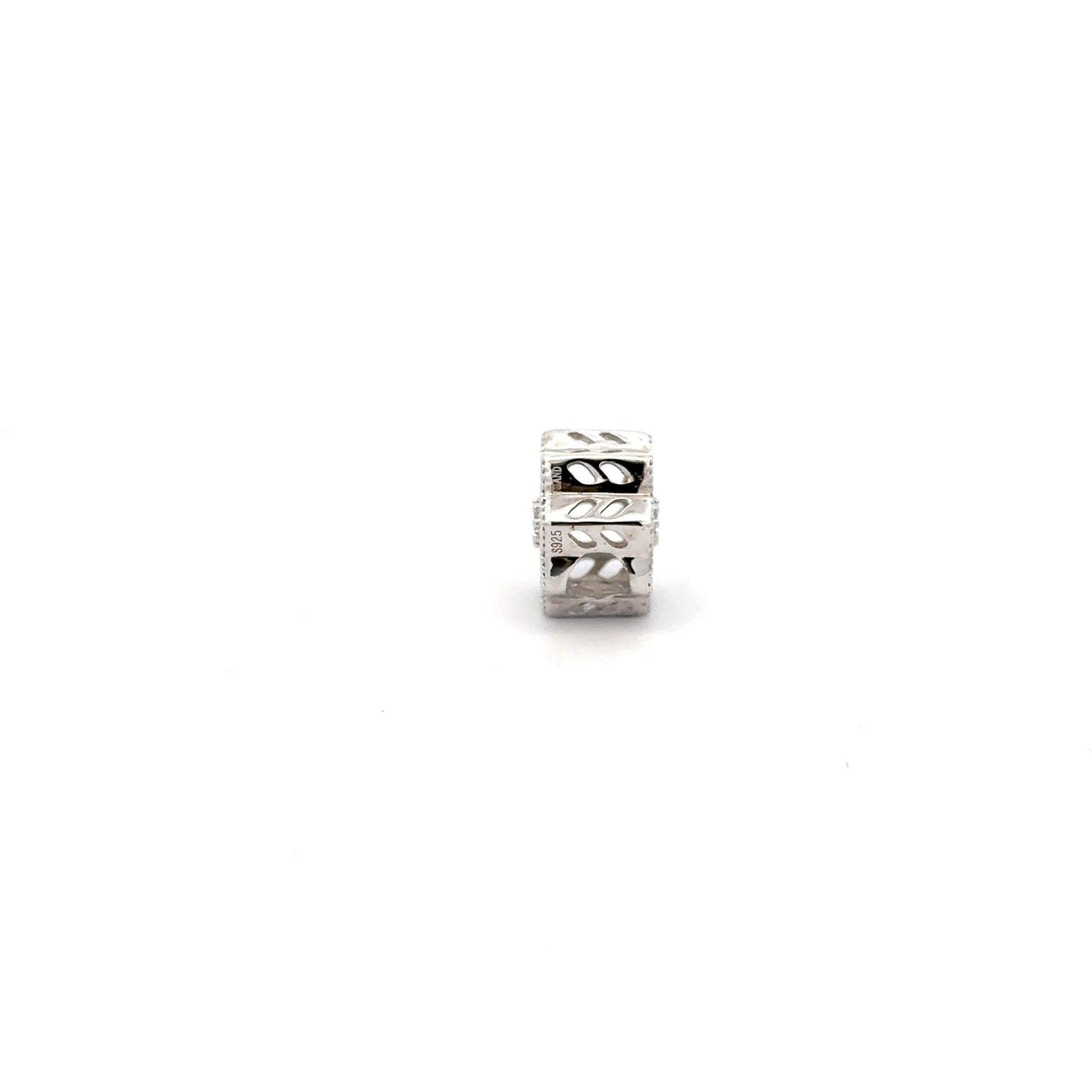 925 Sterling Silver Charm Bead Round Holiday Christmas For Charm Bracelet Necklace - Rafant