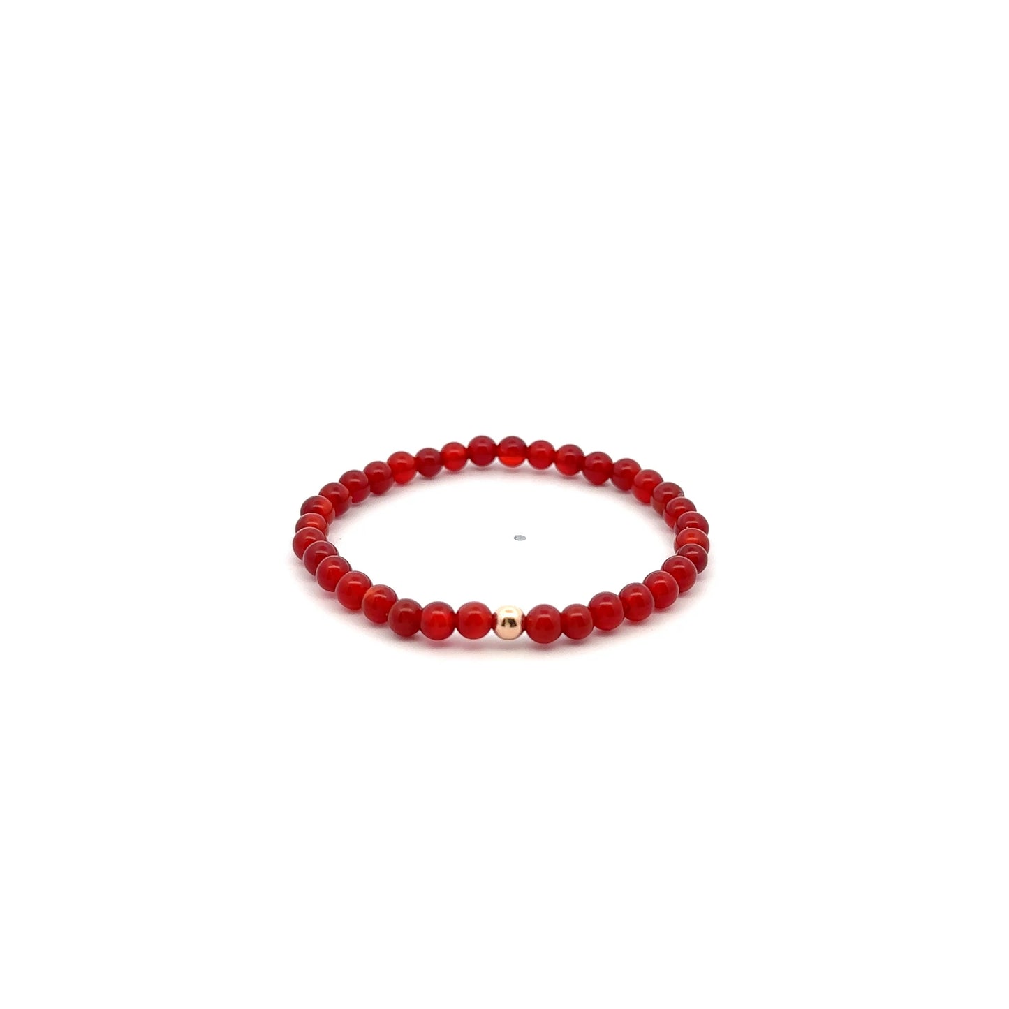 Natural Carnelian Gemstones Mini 4mm 18K Gold Charm Bead July Birthstone - Rafant
