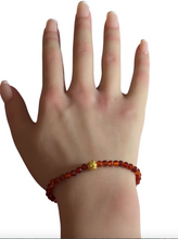 Load image into Gallery viewer, 18K Gold Money Coin Ball Lucky Charm Bracelet Mini Gemstones Natural Lapis Lazuli 4mm
