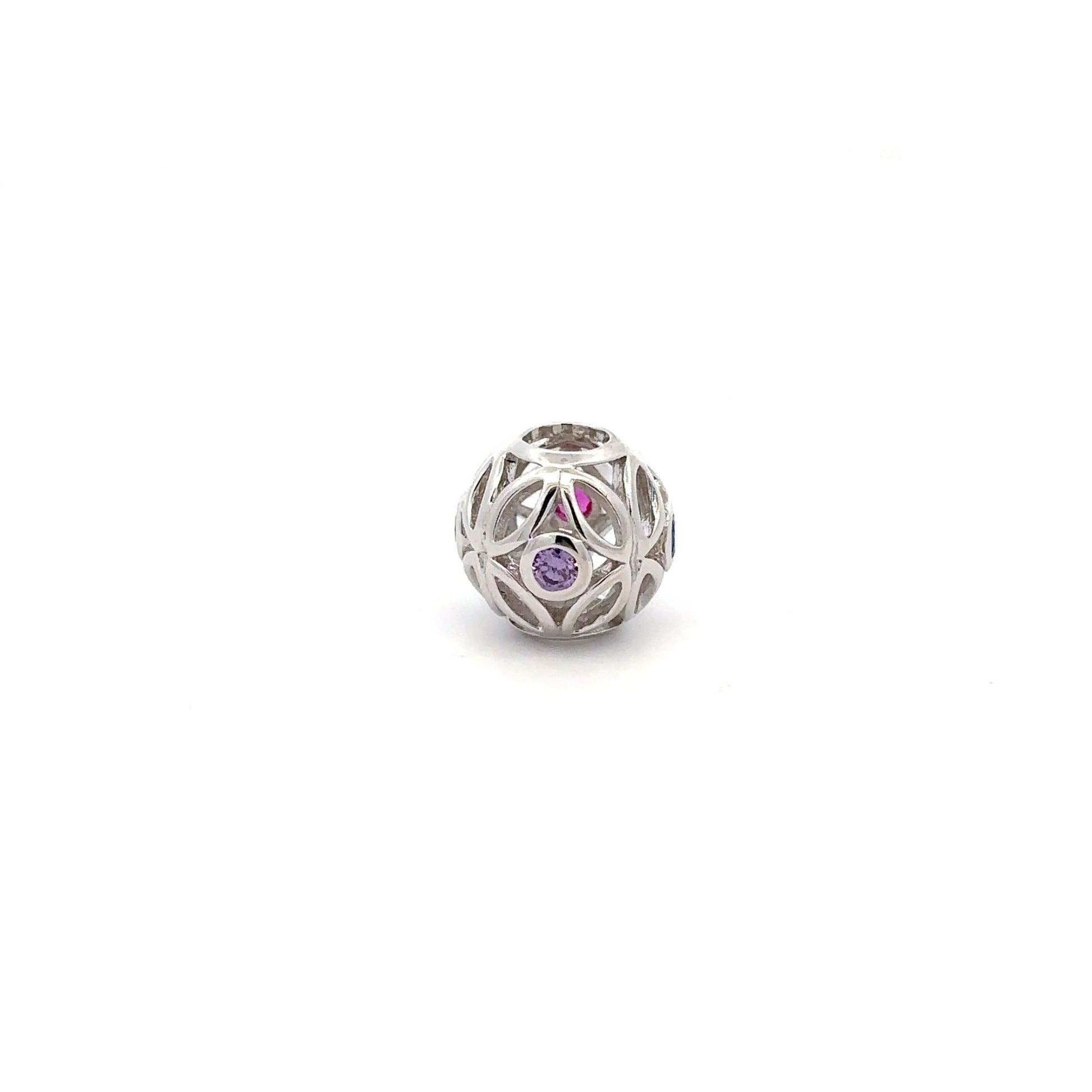 925 Sterling Silver Charm Bead Round Holiday Christmas For Charm Bracelet Necklace - Rafant