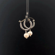 Load image into Gallery viewer, 925 Sterling Silver Hoop Earrings Freshwater Pearl
