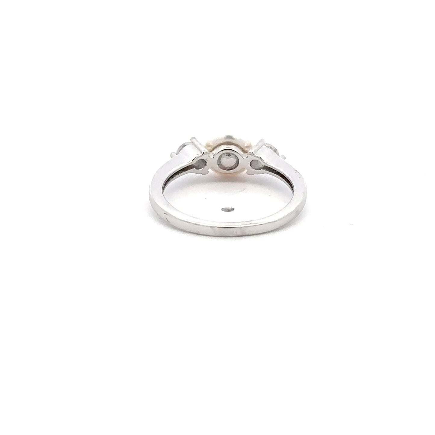925 Sterling Silver Ring  Freshwater Pearl Cubic Zirconia Size 5 - Rafant