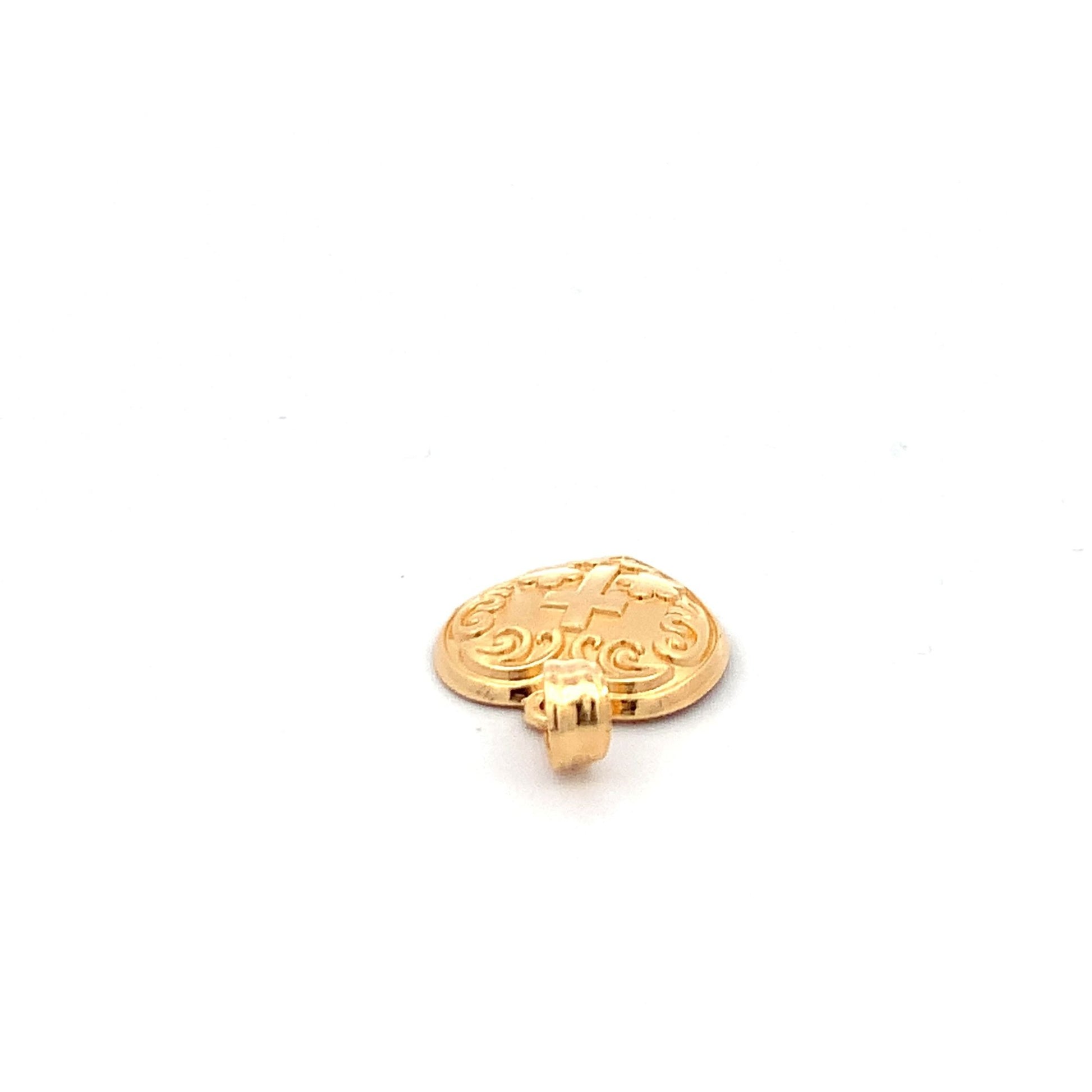 18K Yellow Gold Pendant Heart  Cross 1.33 grams - Rafant