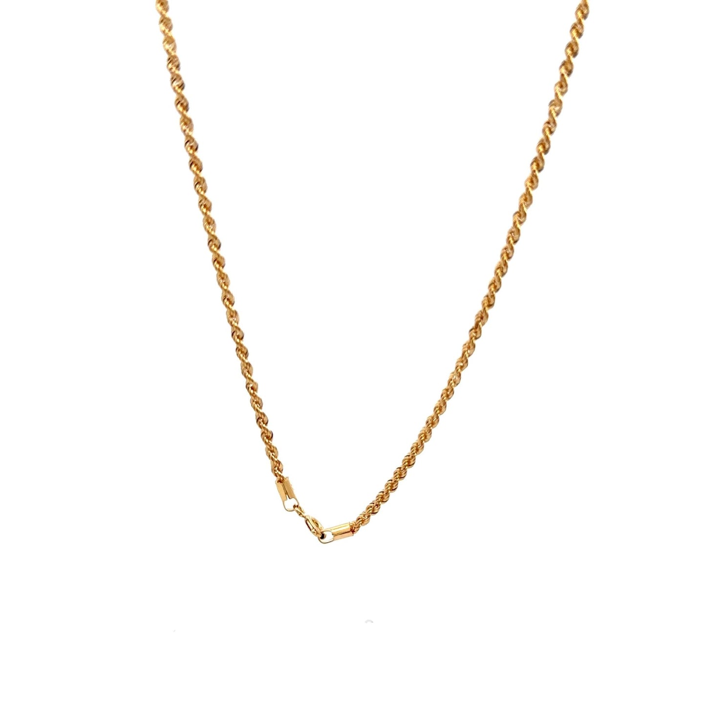 18K Gold Necklace Rope Chain 18 inches - Rafant