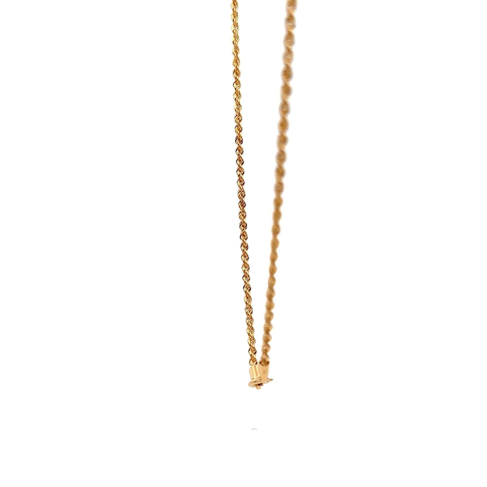 18K Gold Necklace Rope Chain 18 inches - Rafant