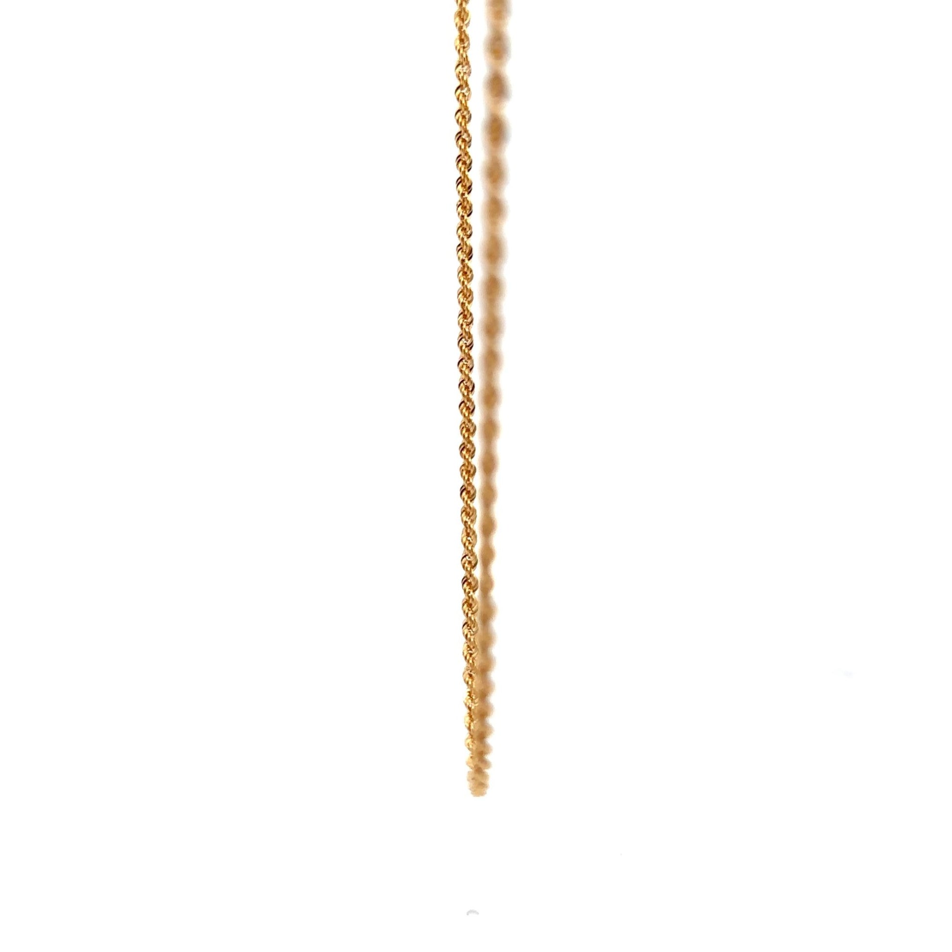 18K Gold Necklace Rope Chain 18 inches - Rafant