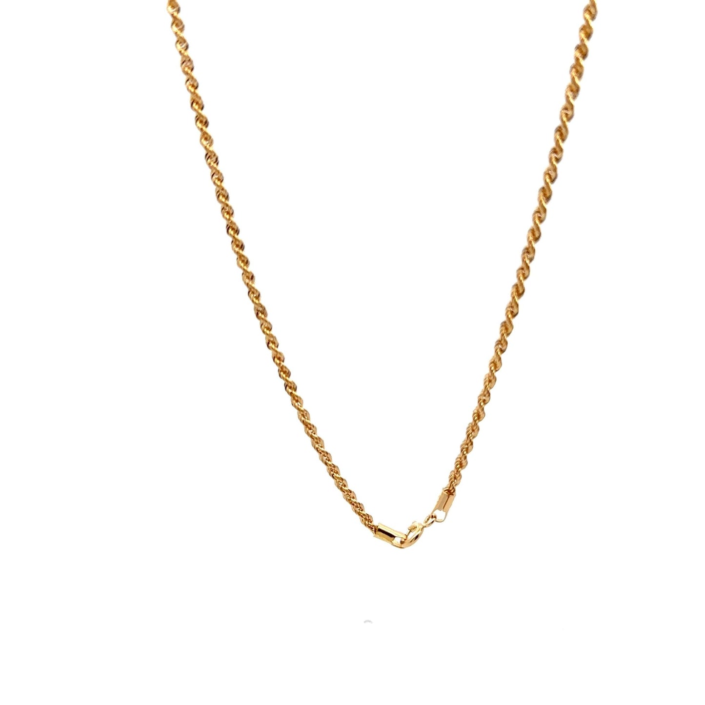18K Gold Necklace Rope Chain 18 inches - Rafant