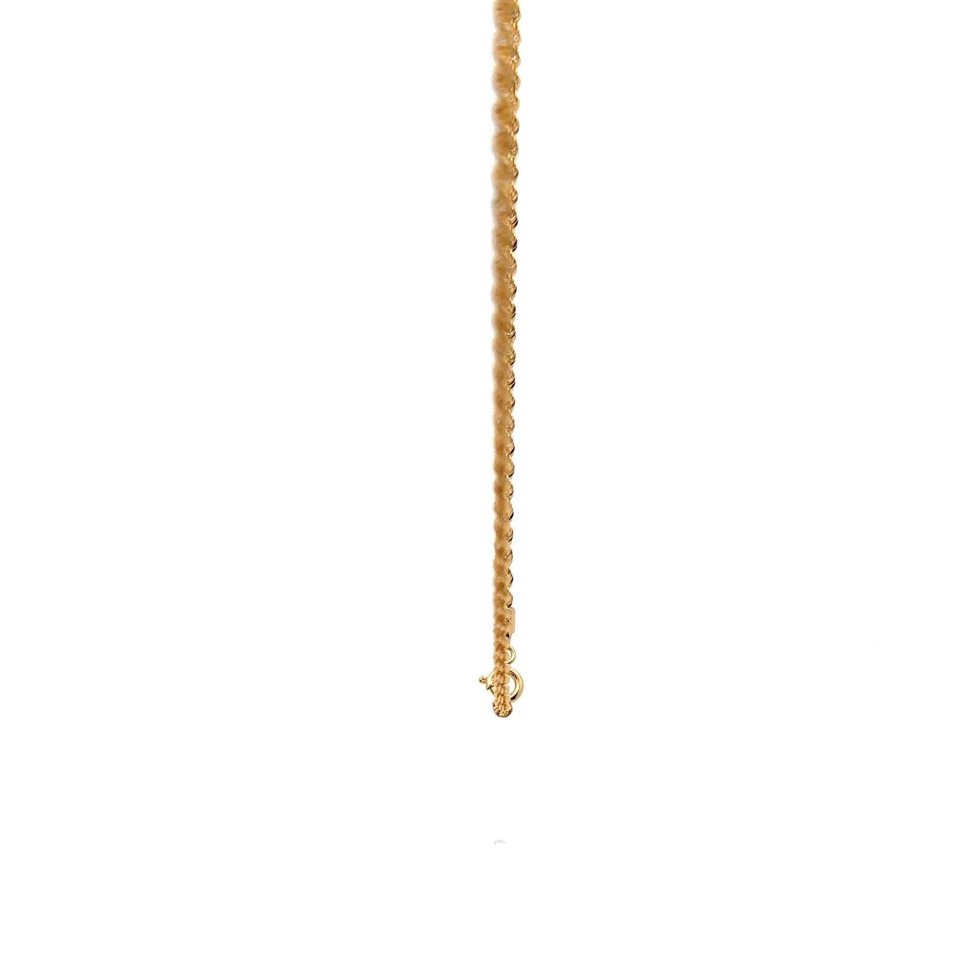 18K Gold Necklace Rope Chain 18 inches - Rafant