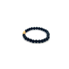 Load image into Gallery viewer, 18K Gold Pixiu Piyao Lucky Charm Bracelet Black Obsidian Gemstones 6mm
