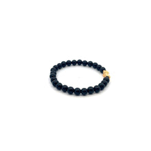 Load image into Gallery viewer, 18K Gold Pixiu Piyao Lucky Charm Bracelet Black Obsidian Gemstones 6mm
