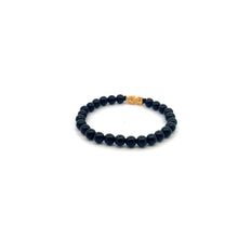 Load image into Gallery viewer, 18K Gold Pixiu Piyao Lucky Charm Bracelet Black Obsidian Gemstones 6mm
