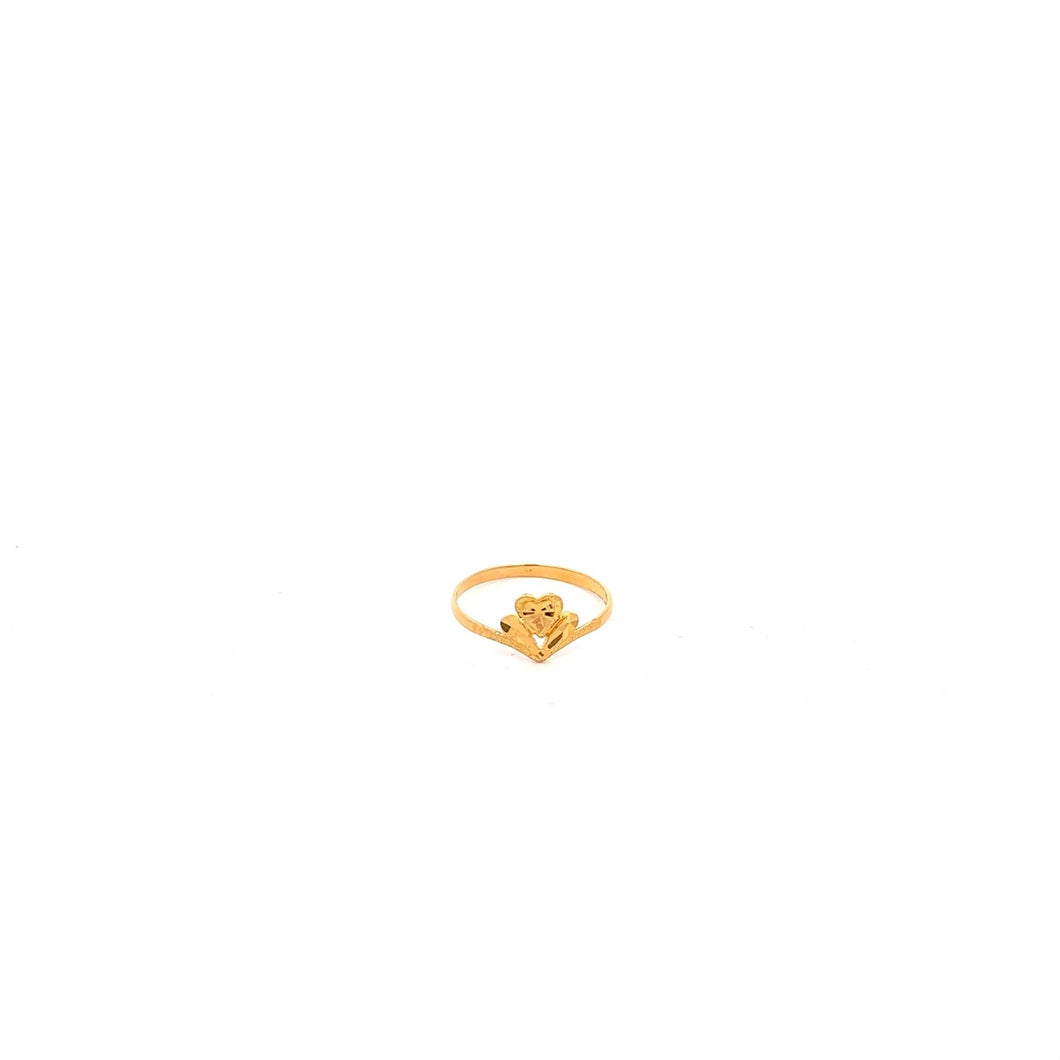 18K Gold Ring Heart 1.08 grams Size 6 - Rafant