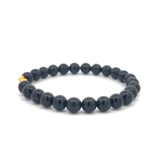 Load image into Gallery viewer, 18K Gold Pixiu Piyao Lucky Charm Bracelet Black Obsidian Gemstones 8mm Size 7.5 inches - Rafant
