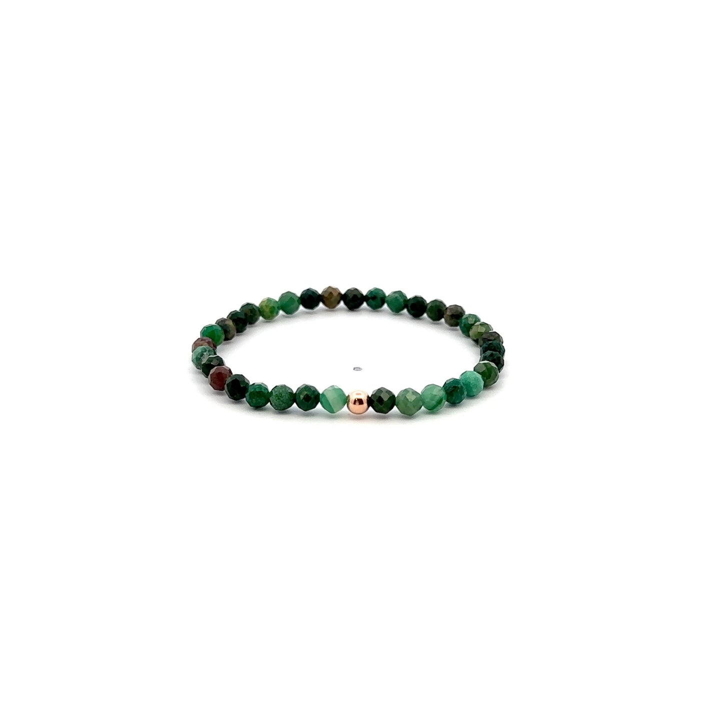 Natural Emerald Gemstones Mini 4mm 18K Gold Charm Bead May Birthstone - Rafant