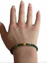 Load image into Gallery viewer, 18K Gold Money Coin Ball Lucky Charm Bracelet Mini Gemstones Natural Lapis Lazuli 4mm
