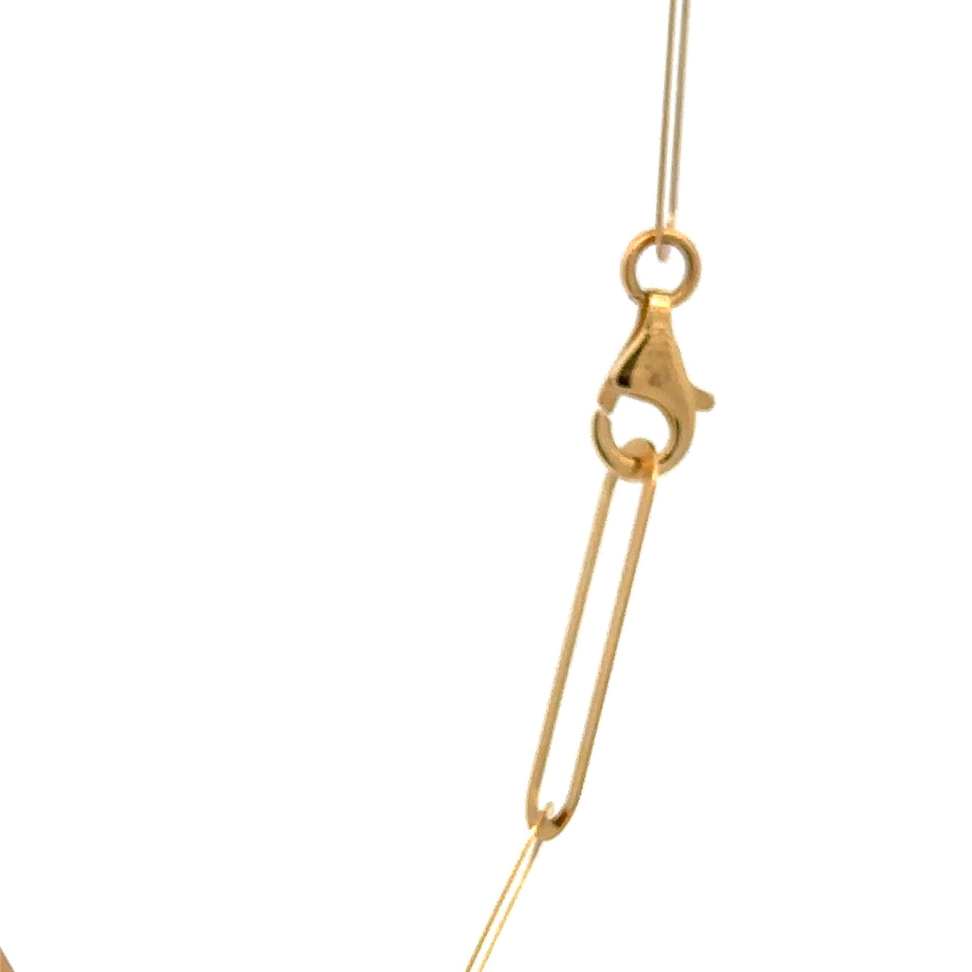 18K  Japan Gold Paper Clip Necklace Link Chain 17.5 inches 4.82grams - Rafant