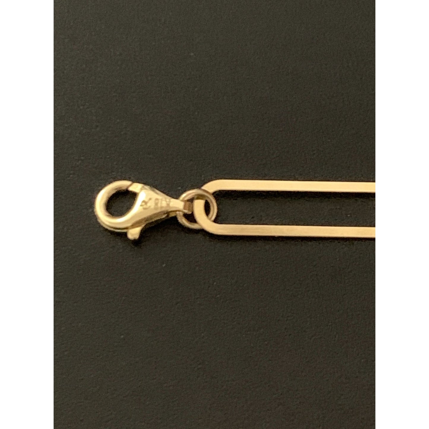 18K  Japan Gold Paper Clip Necklace Link Chain 17.5 inches 4.82grams - Rafant