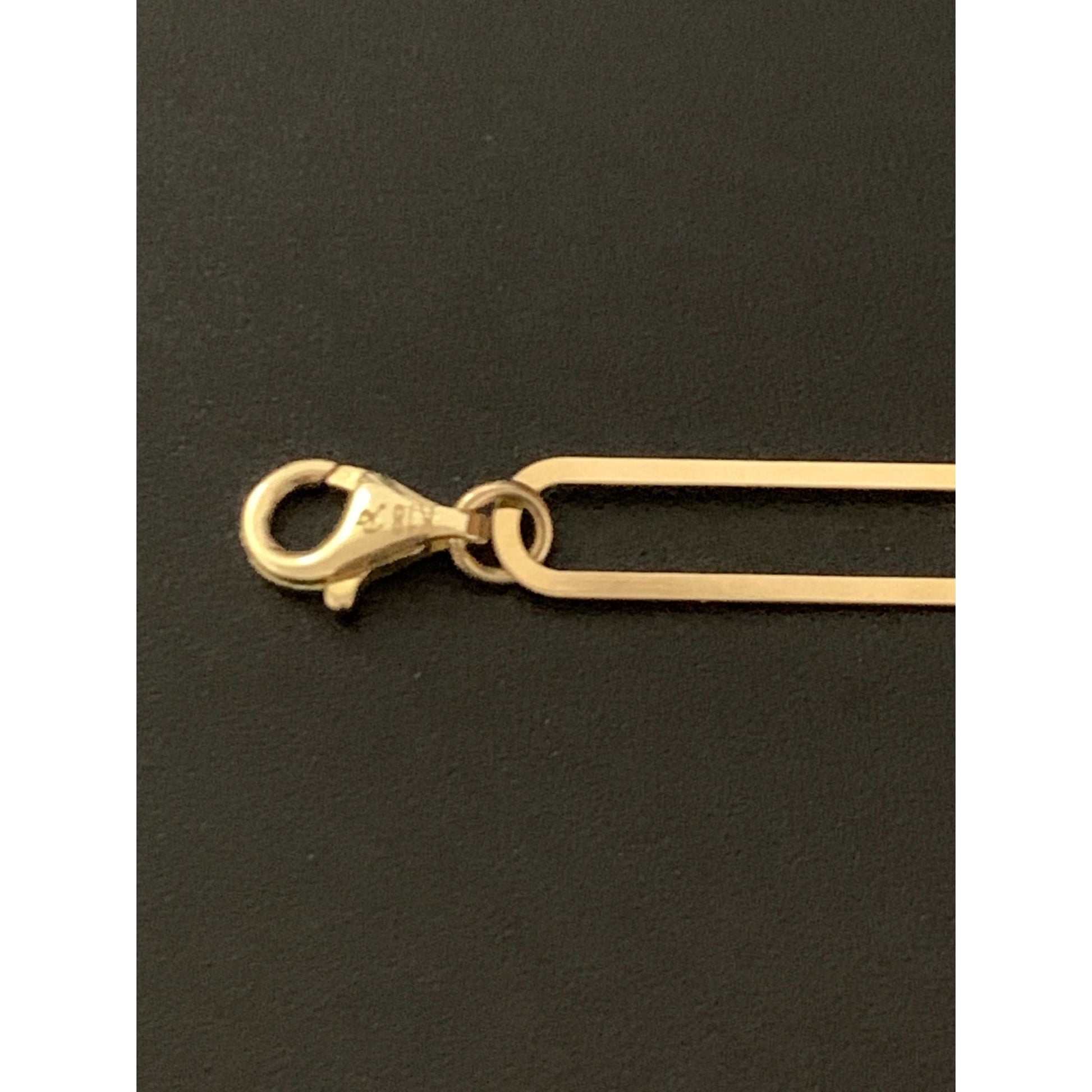 18K  Japan Gold Paper Clip Necklace Link Chain 17.5 inches 4.82grams - Rafant