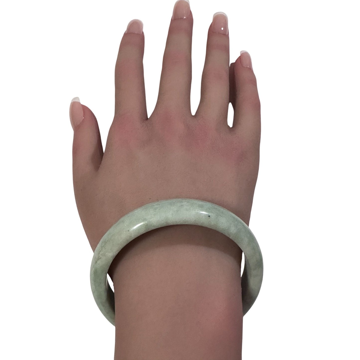 Natural Jade Gemstone Bangle Bracelet Size 7.5 inches - Rafant