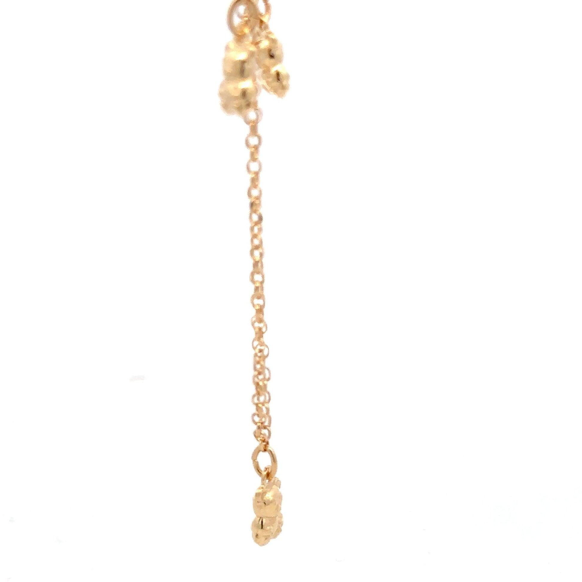 18k Yellow Gold Bracelet Animal Bear Charms Size 7.5 - Rafant