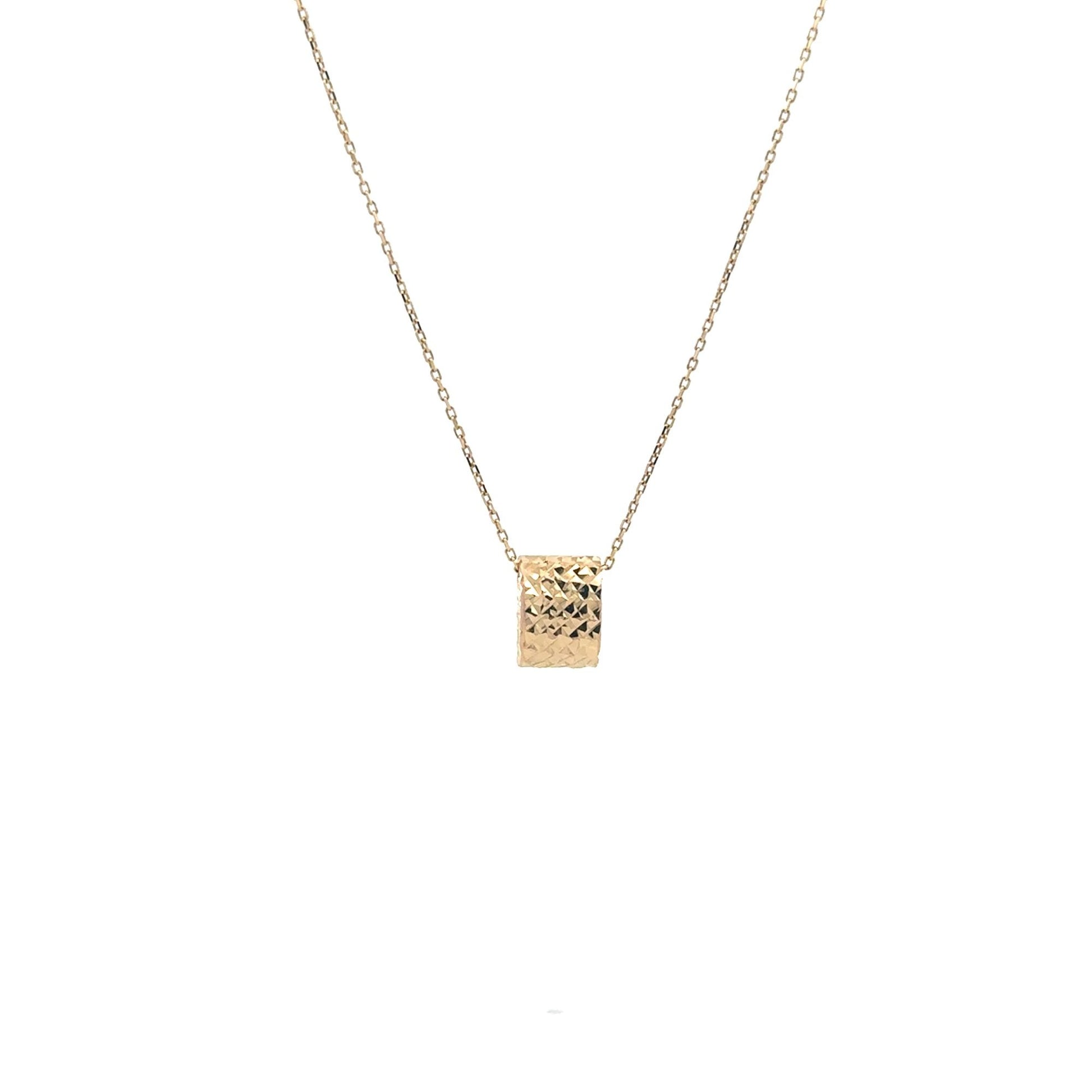 18K Gold Necklace Chain 16.50" with Rectangle Pendant 1.74grams - Rafant
