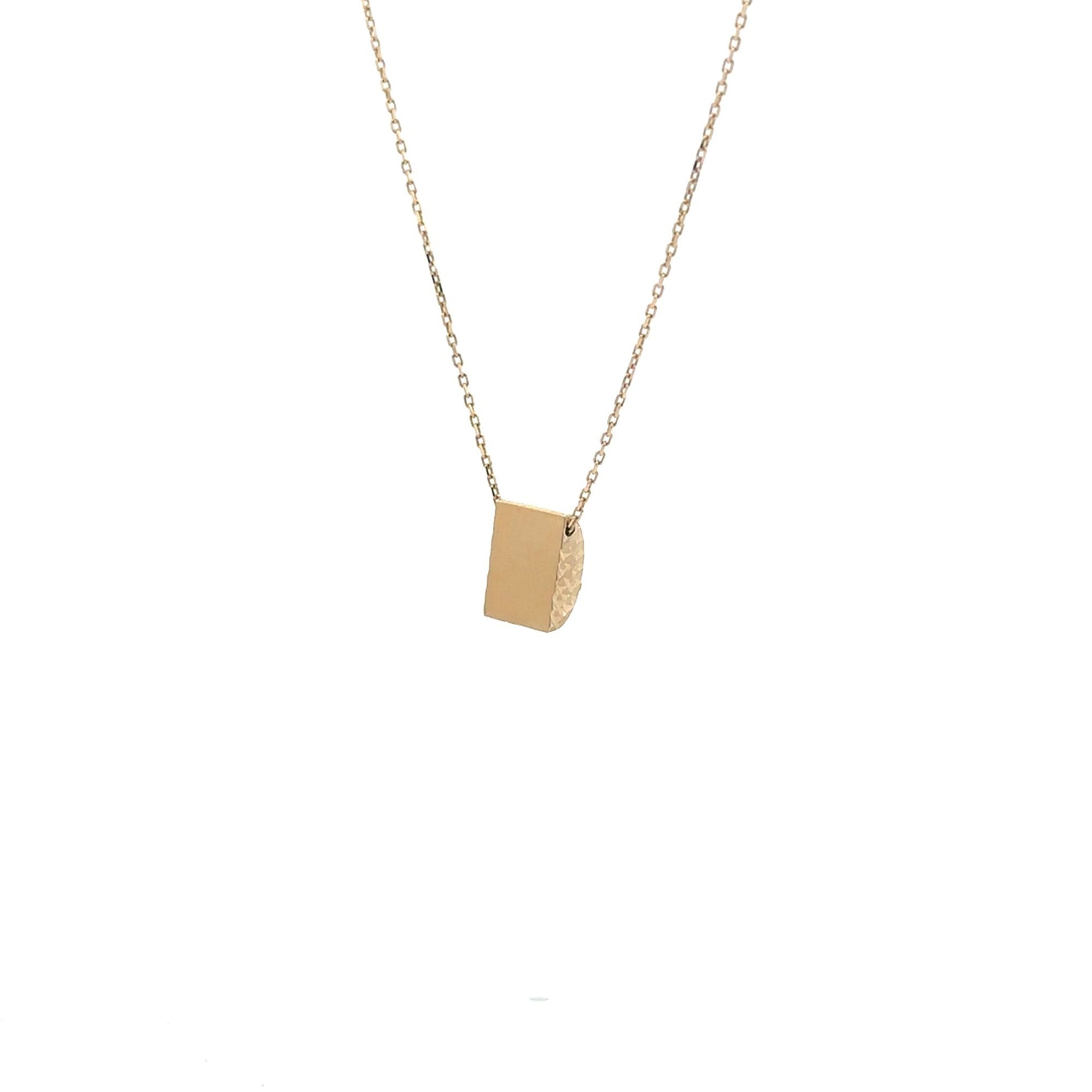18K Gold Necklace Chain 16.50" with Rectangle Pendant 1.74grams - Rafant