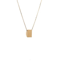 Load image into Gallery viewer, 18K Gold Necklace Chain 16.50&quot; with Rectangle Pendant 1.74grams
