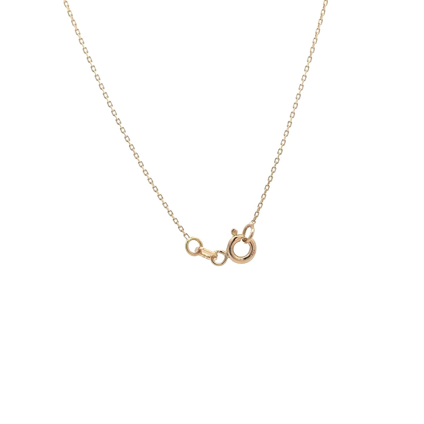18K Gold Necklace Chain 16.50" with Rectangle Pendant 1.74grams - Rafant