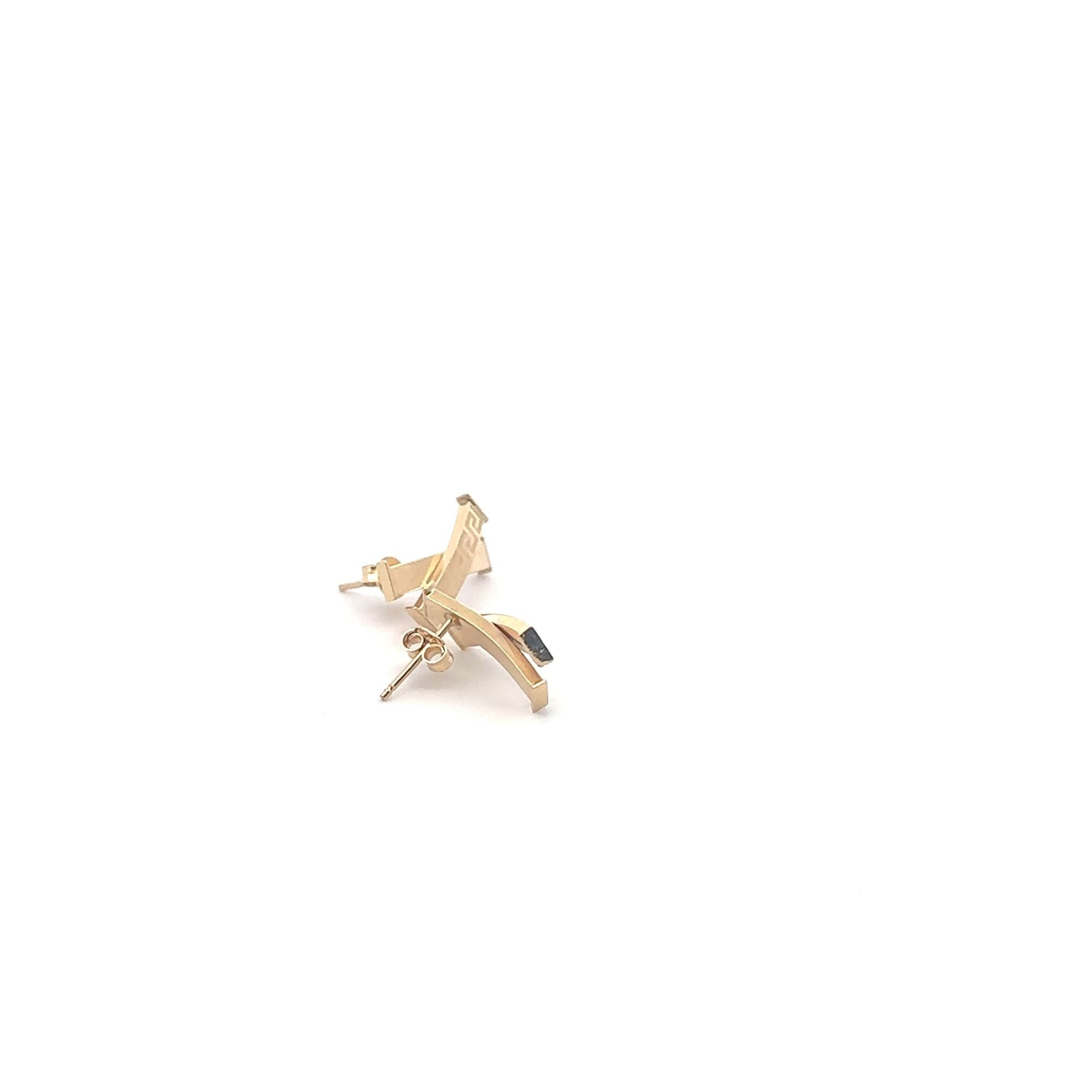 18K Gold Earrings Stud Post - Rafant