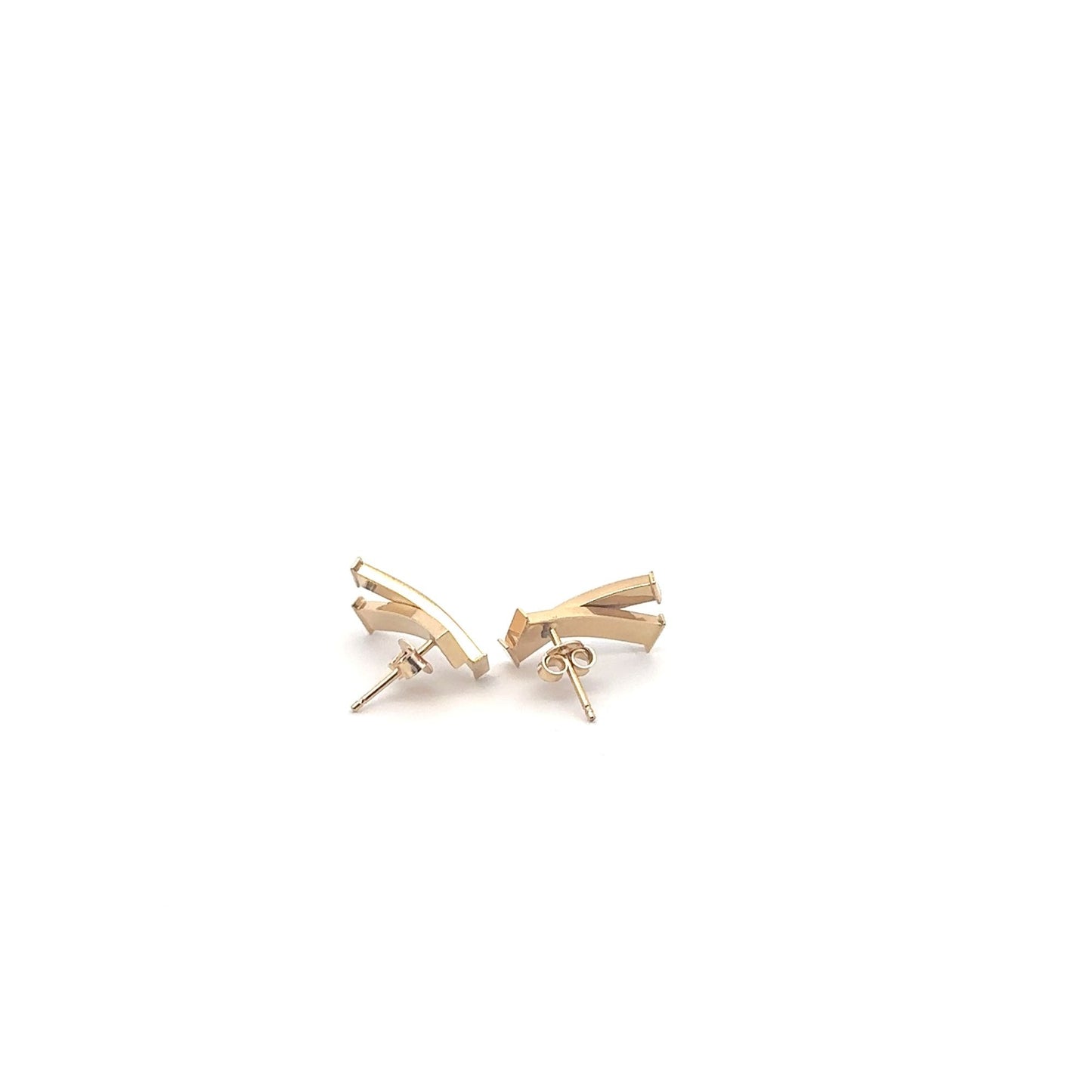 18K Gold Earrings Stud Post - Rafant