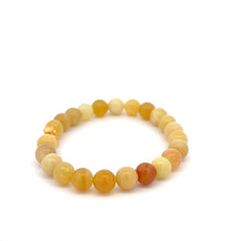 Load image into Gallery viewer, 24K Gold Money Bag Lucky Charm Stretchable Bracelet Gemstones Natural Yellow Opal 8mm Size 6.5&quot; - Rafant
