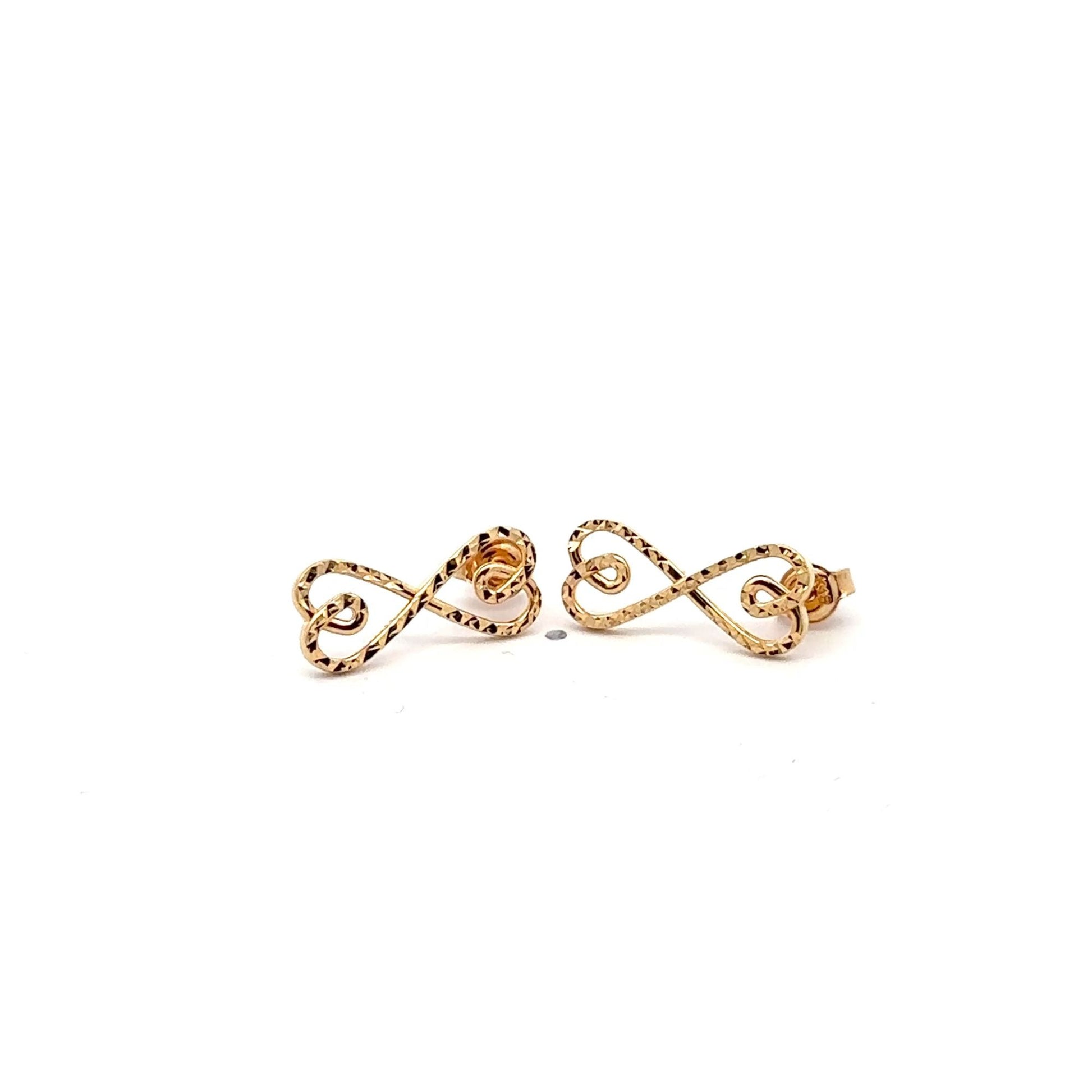 18K Gold Earrings Post Infinity 1.80 grams - Rafant