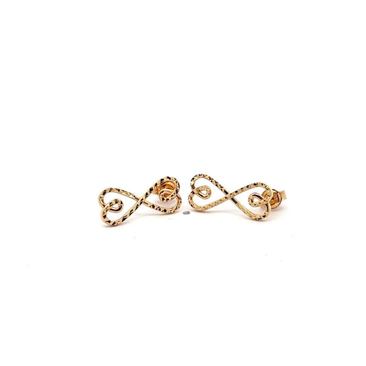 18K Gold Earrings Post Infinity 1.80 grams - Rafant