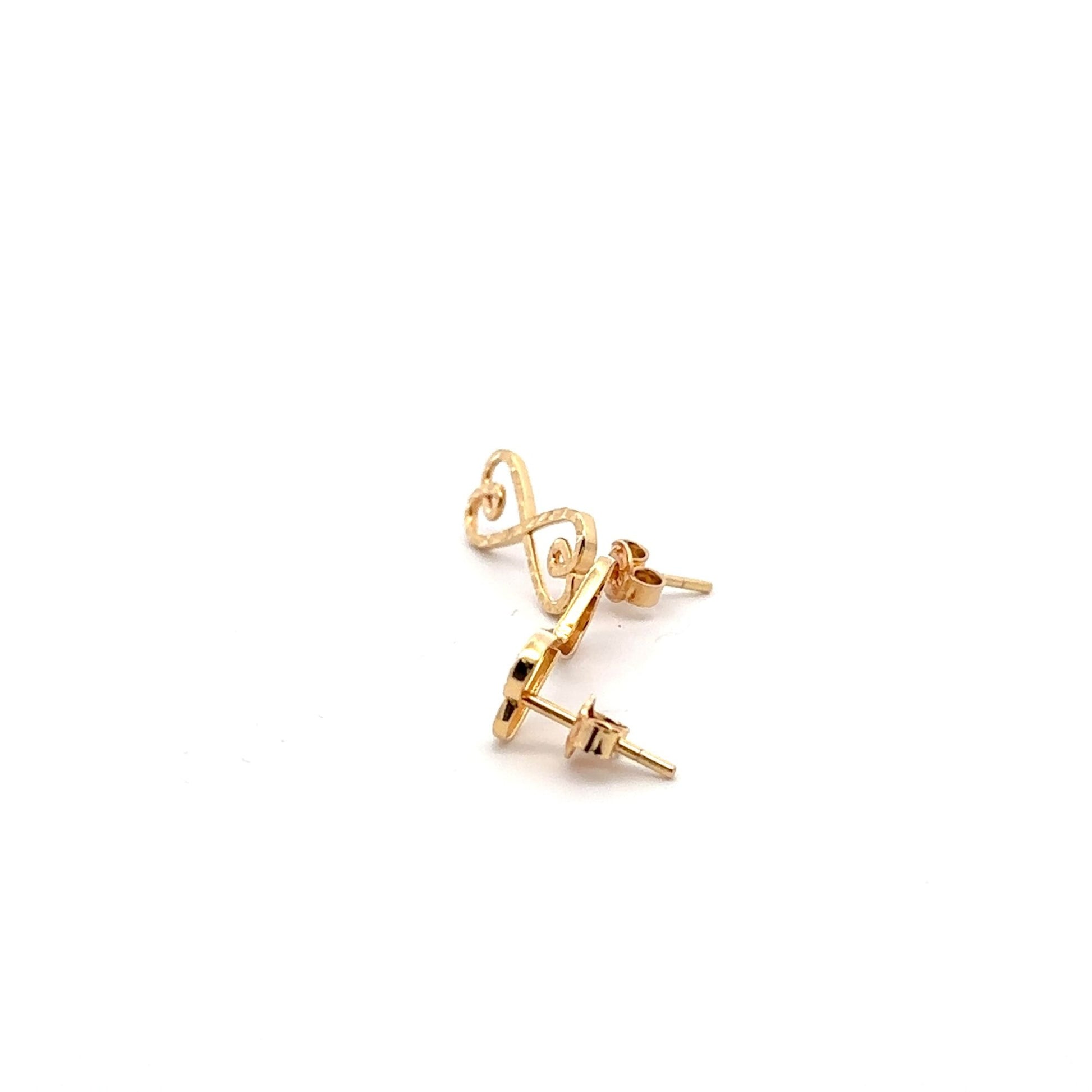 18K Gold Earrings Post Infinity 1.80 grams - Rafant