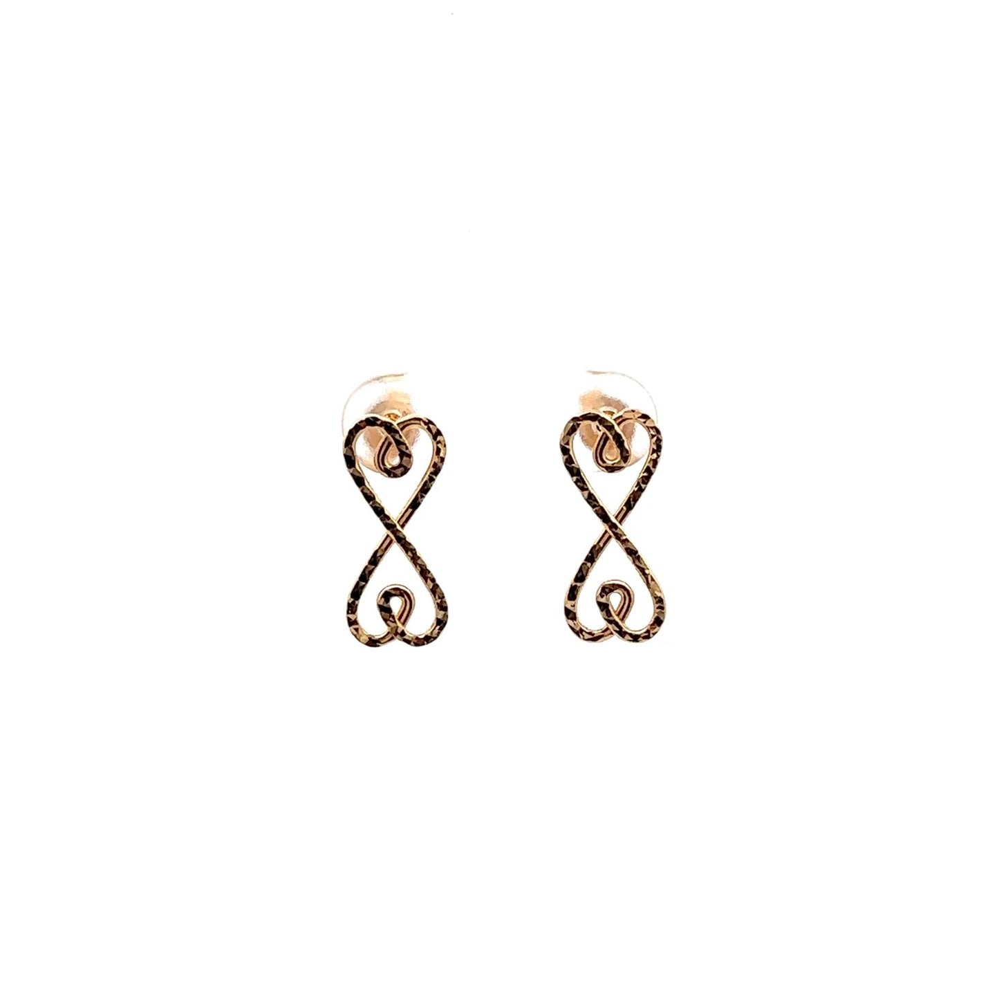 18K Gold Earrings Post Infinity 1.80 grams - Rafant