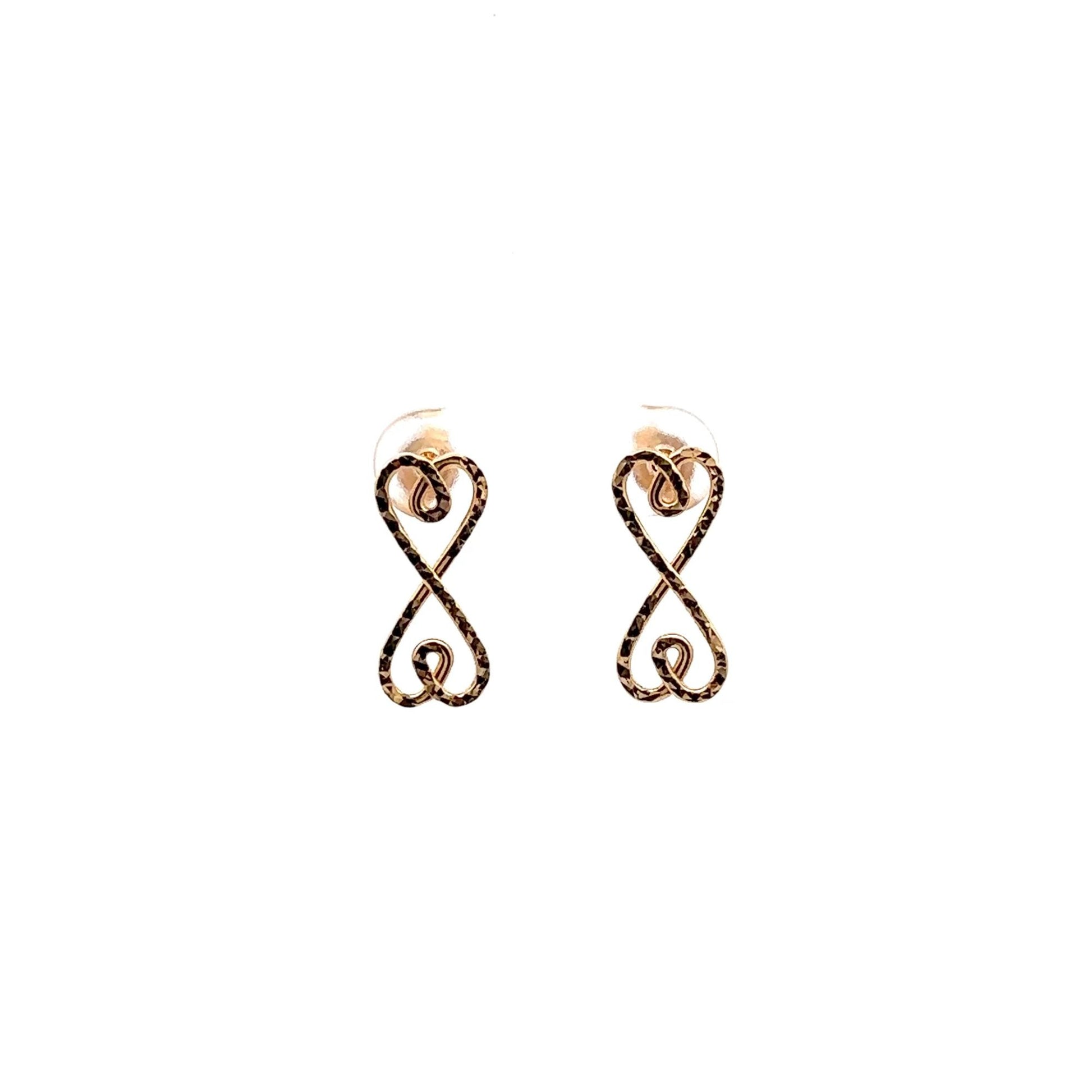 18K Gold Earrings Post Infinity 1.80 grams - Rafant