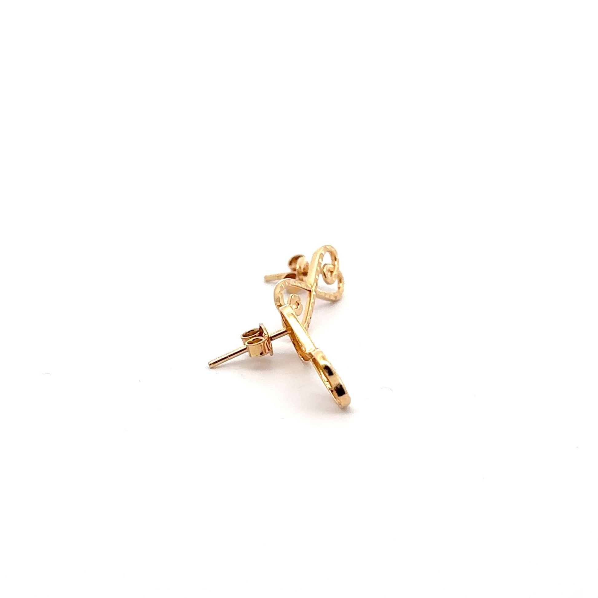 18K Gold Earrings Post Infinity 1.80 grams - Rafant