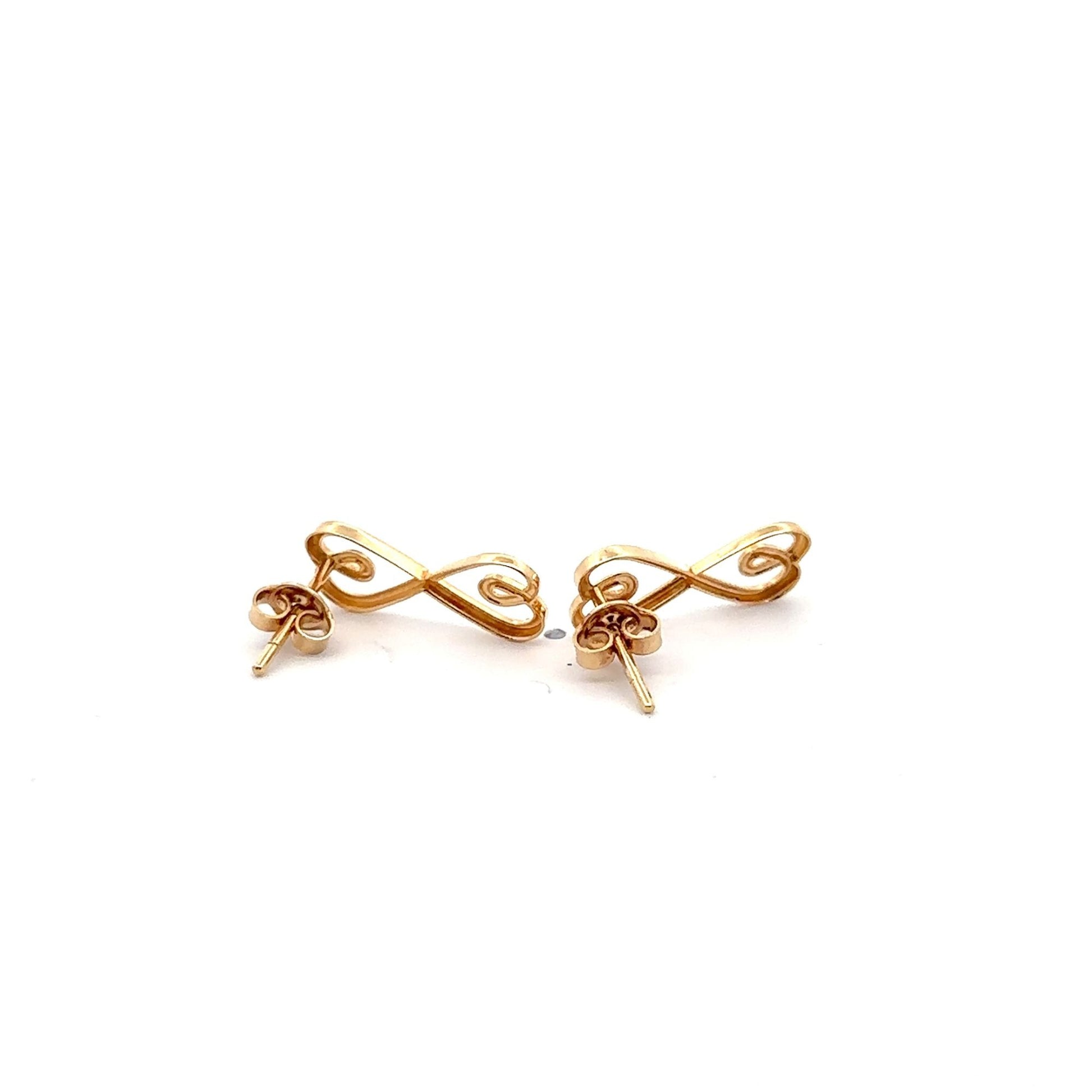 18K Gold Earrings Post Infinity 1.80 grams - Rafant
