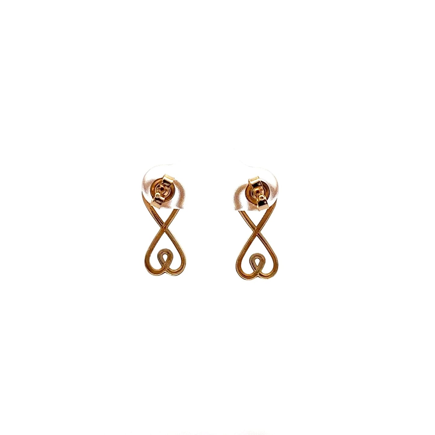 18K Gold Earrings Post Infinity 1.80 grams - Rafant