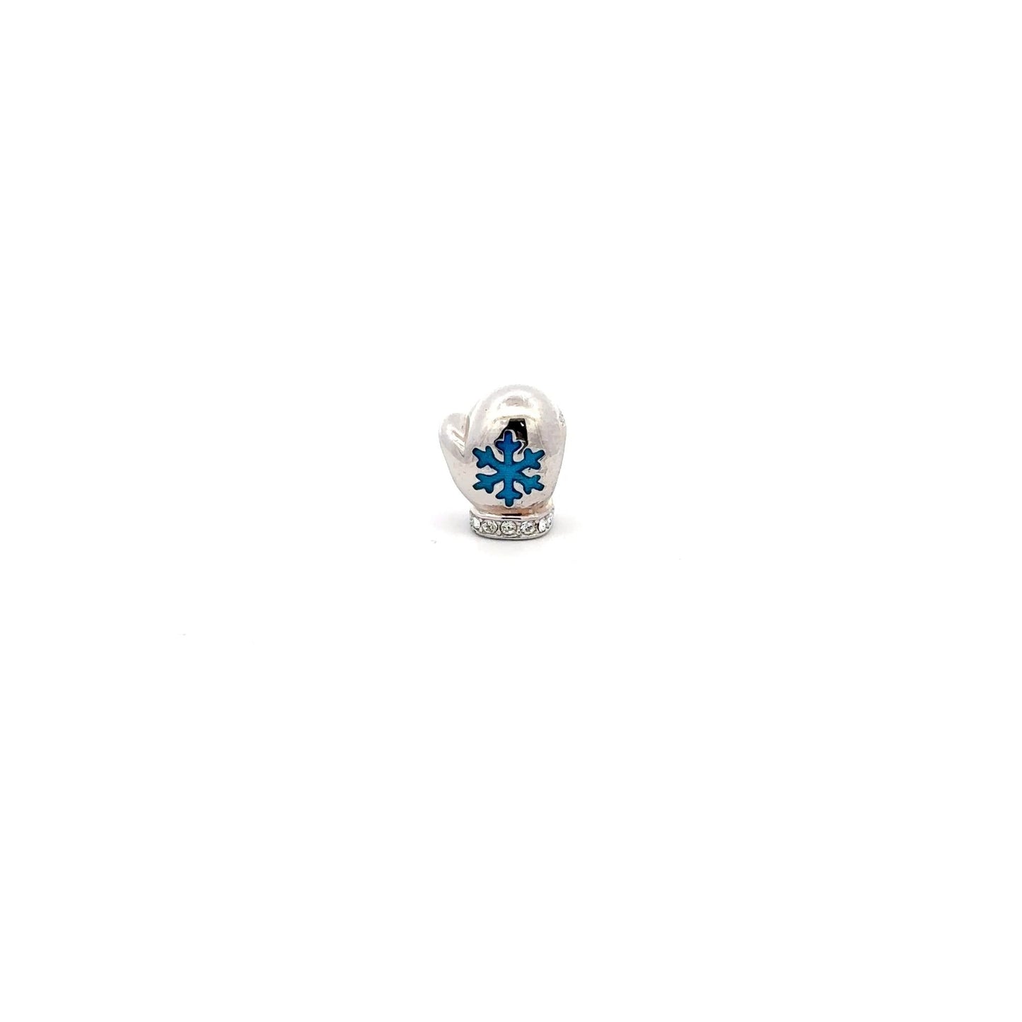 925 Sterling Silver Charm Bead Glove Holiday Snowflakes For Charm Bracelet Necklace - Rafant