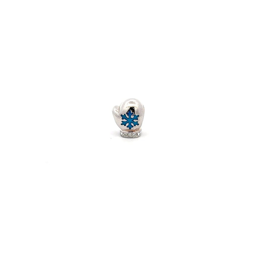 925 Sterling Silver Charm Bead Glove Holiday Snowflakes For Charm Bracelet Necklace - Rafant