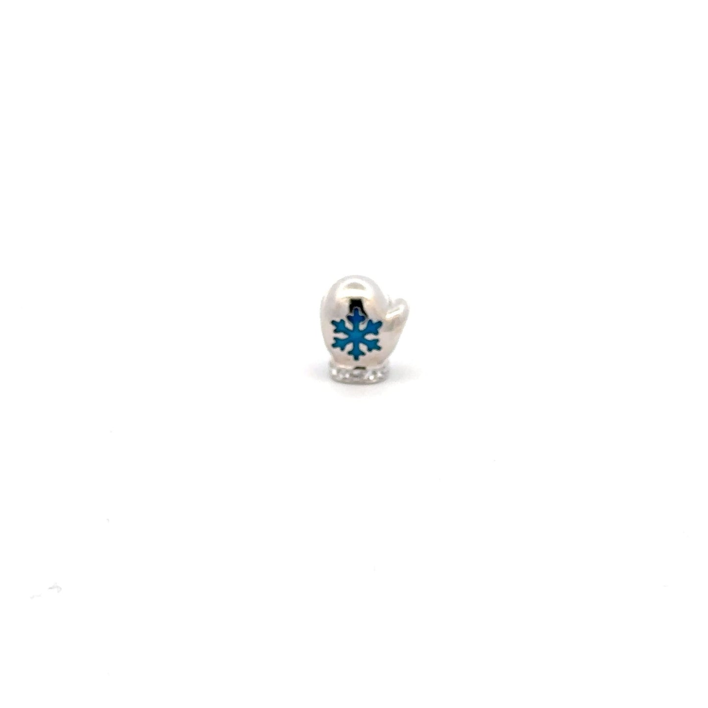 925 Sterling Silver Charm Bead Glove Holiday Snowflakes For Charm Bracelet Necklace - Rafant