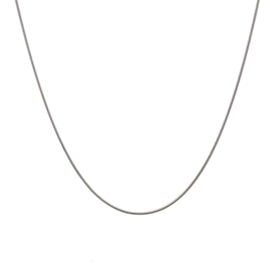 925 Sterling Silver Necklace Snake Chain 0.8mm Made in Italy - Rafant