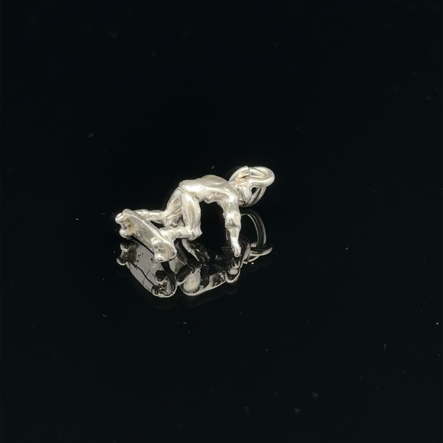 925 Sterling Silver Pendant Charm Skatboarder - Rafant