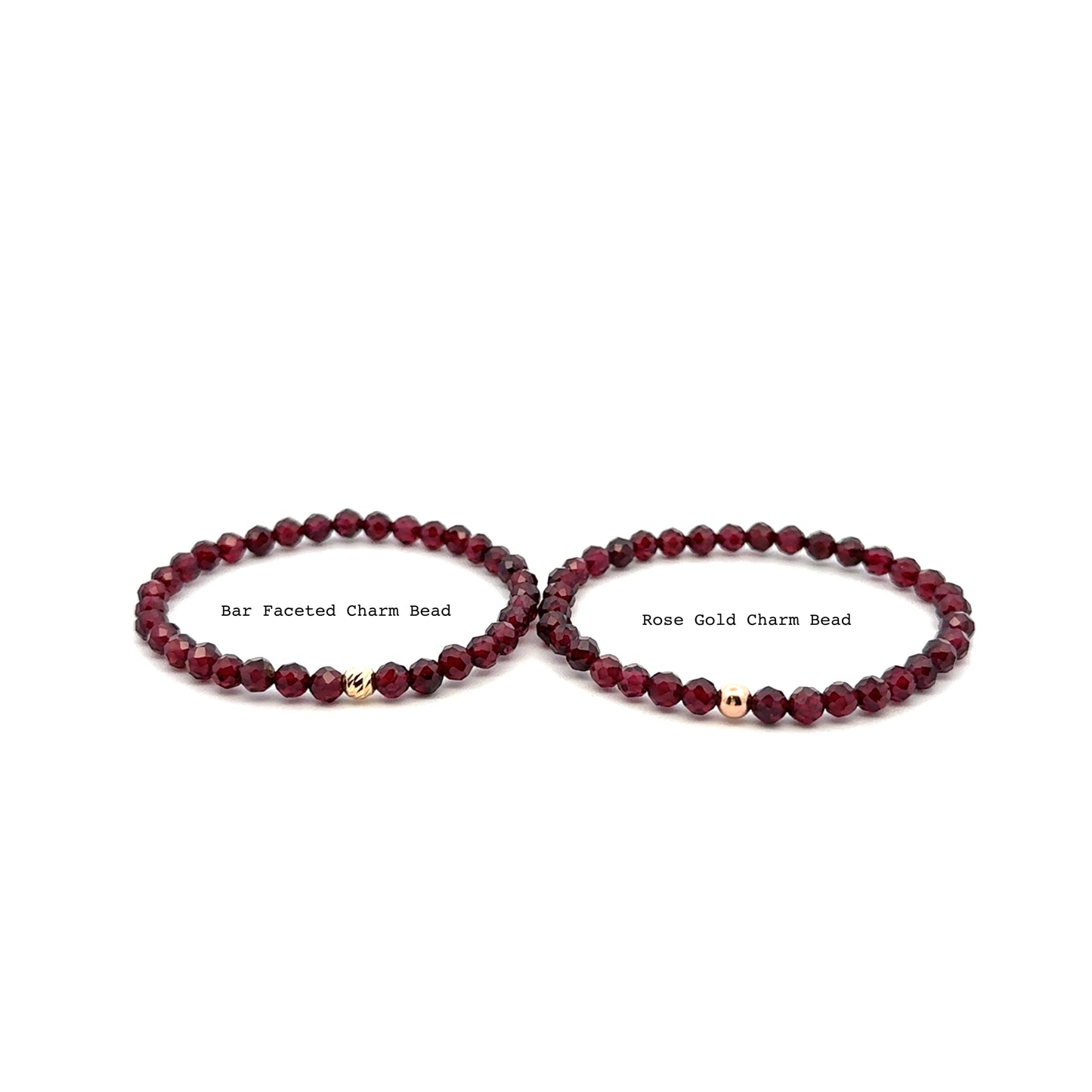 Natural Garnet Gemstone Mini 3mm 18K Charm Bead January Birthstone - Rafant