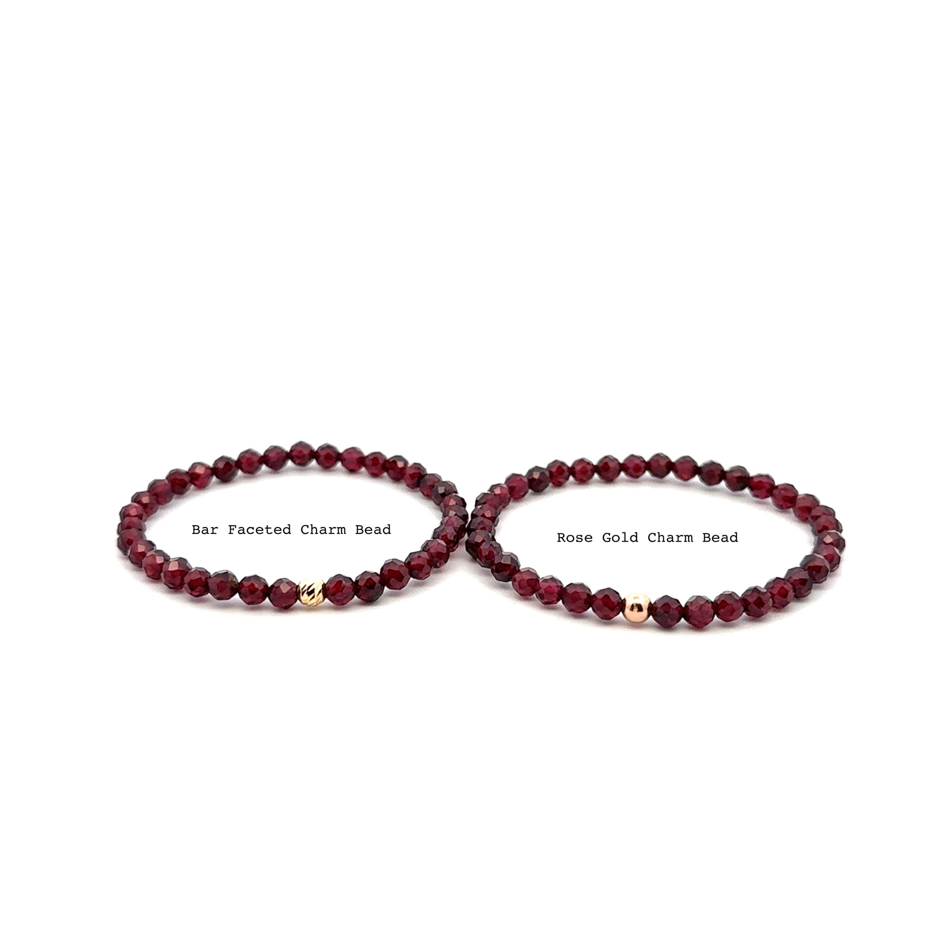 Natural Garnet Gemstone Mini 3mm 18K Charm Bead January Birthstone - Rafant