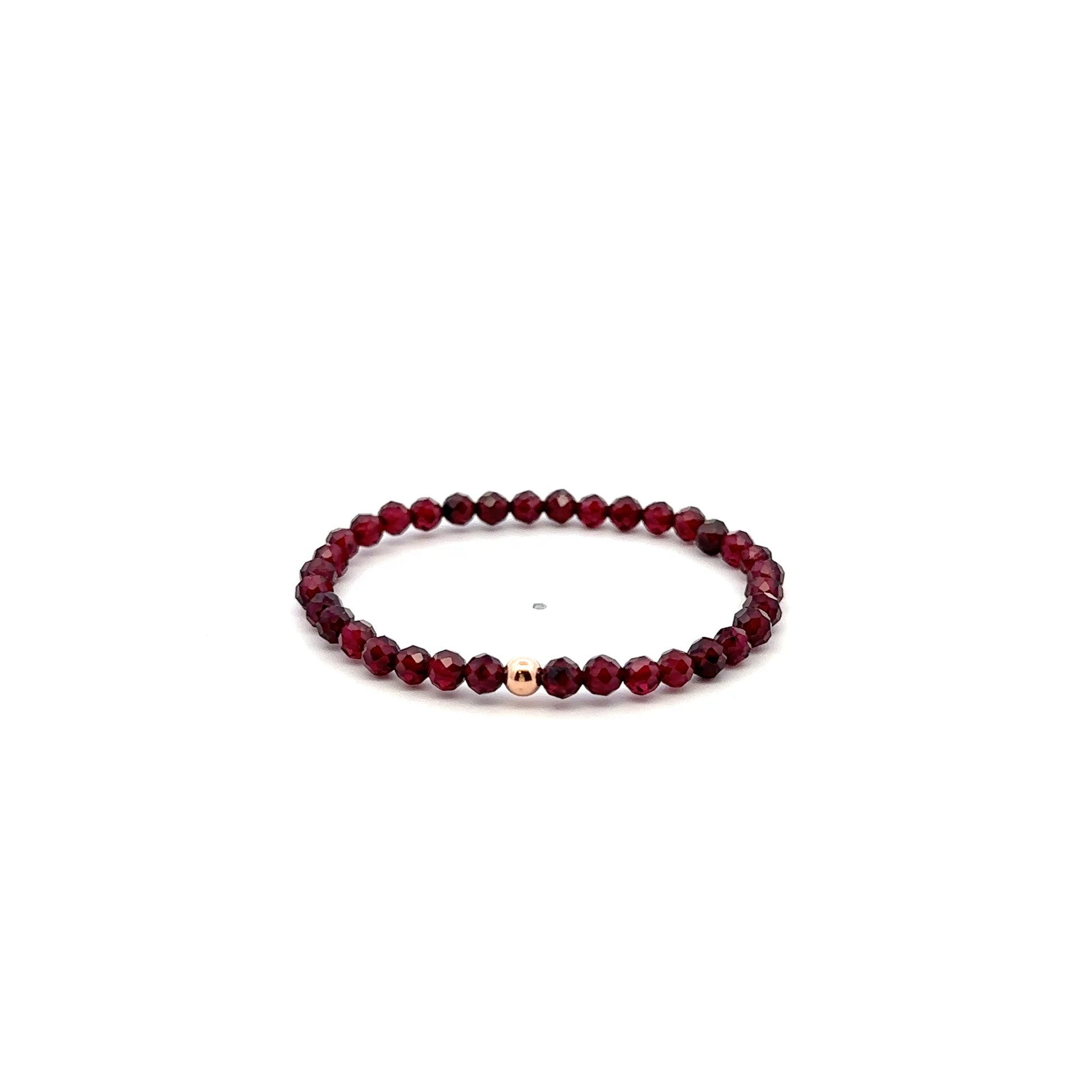 Natural Garnet Gemstone Mini 3mm 18K Charm Bead January Birthstone - Rafant