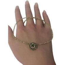 Load image into Gallery viewer, Yellow Gray Natural Faceted Diamonds 1.8 mm - 3mm and Emerald Pendant with Diamonds in 14k Gold 14 inches Choker - Rafant
