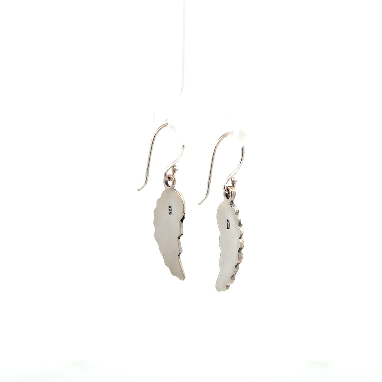 925 Sterling Silver Stud Earrings Wings Oxidized - Rafant