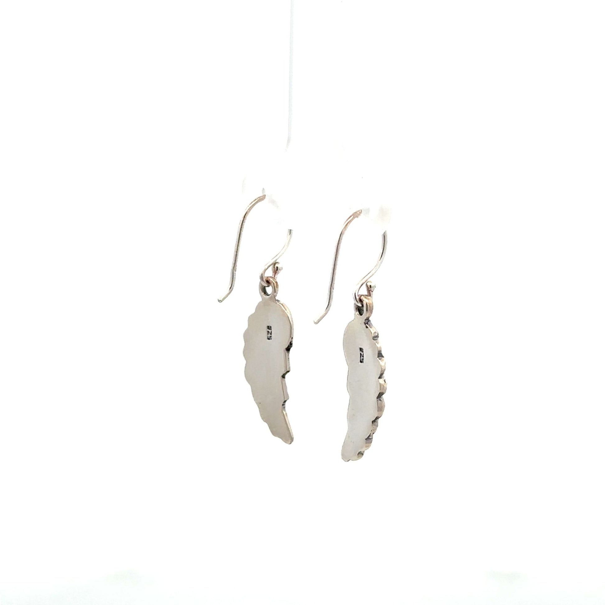 925 Sterling Silver Stud Earrings Wings Oxidized - Rafant